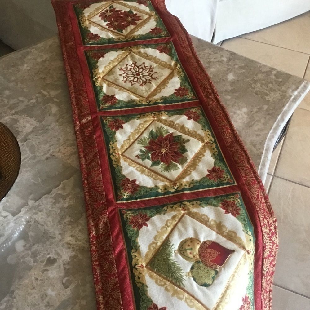 NWT Hand Crafted Quilted Holiday Runner